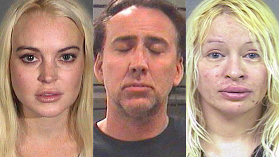 Lindsay Lohan, Nicolas Cage, D'Arcy Wretzky Lindsay Lohan, Nicolas Cage, D'Arcy Wretzky